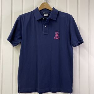 Psycho Bunny Classic Polo Mens XL Sz 7 Navy‎ Blue Pima Cotton Golf Tennis Shirt